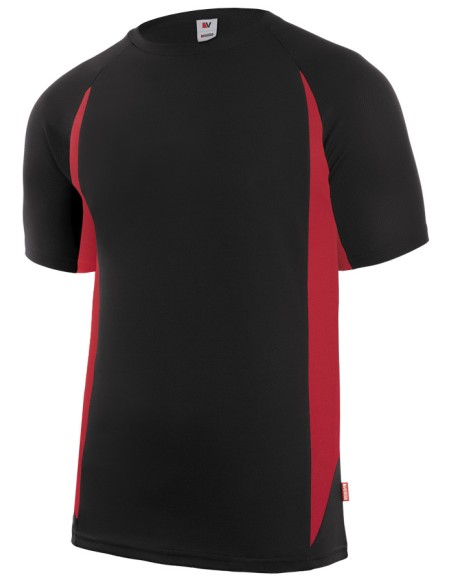 CAMISETA TECNICA BICOLOR M/C. NEGRO/ROJO TALLA S-3XL